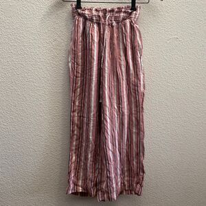 Hollister Ultra High-Rise Wide Leg Striped Gaucho Capri Pants XS 22 Inch Inseam